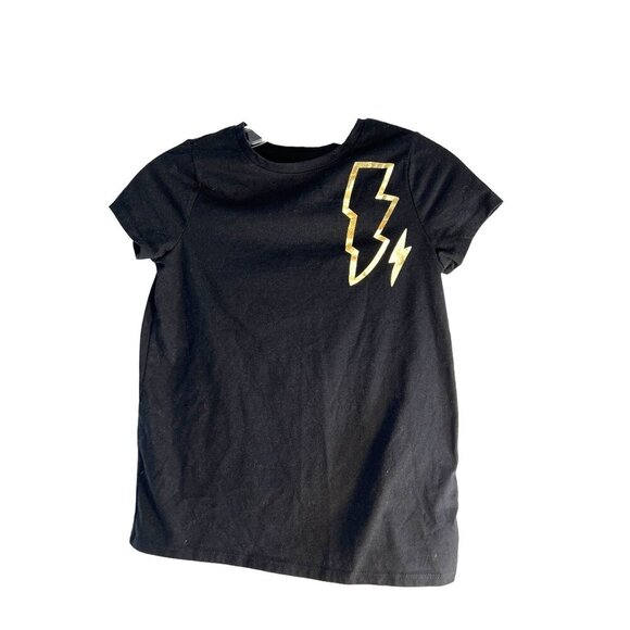 Cat & Jack Girls Graphic T-Shirt Black/Gold Size L 10-12 - Picture 1 of 5
